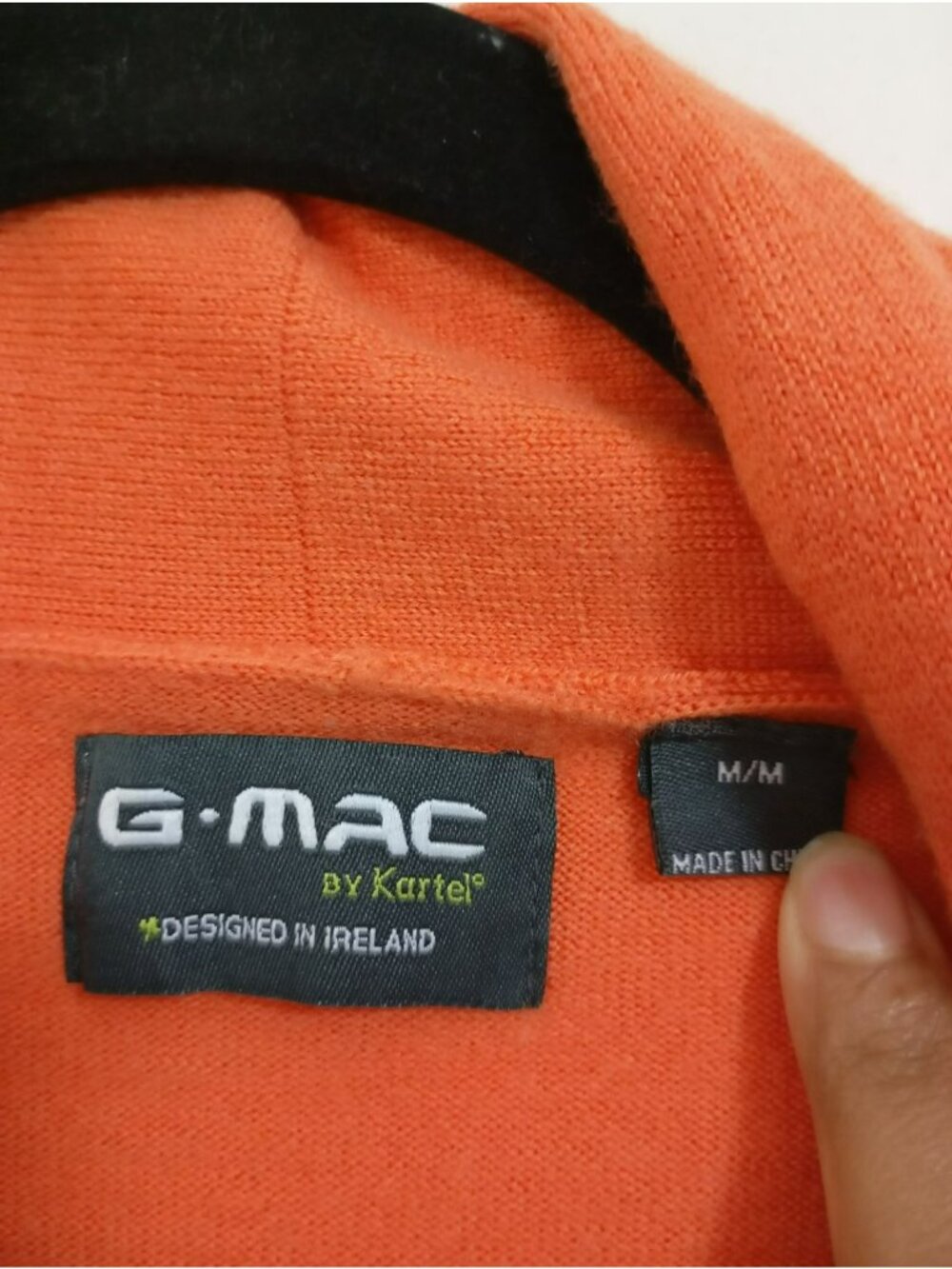 G-Mac By Kartel Cardigan Orange 100% Merino Wool Button-Up Sweater Size M - Picture 2 of 10